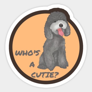 Who's a Cute Poodle Sticker